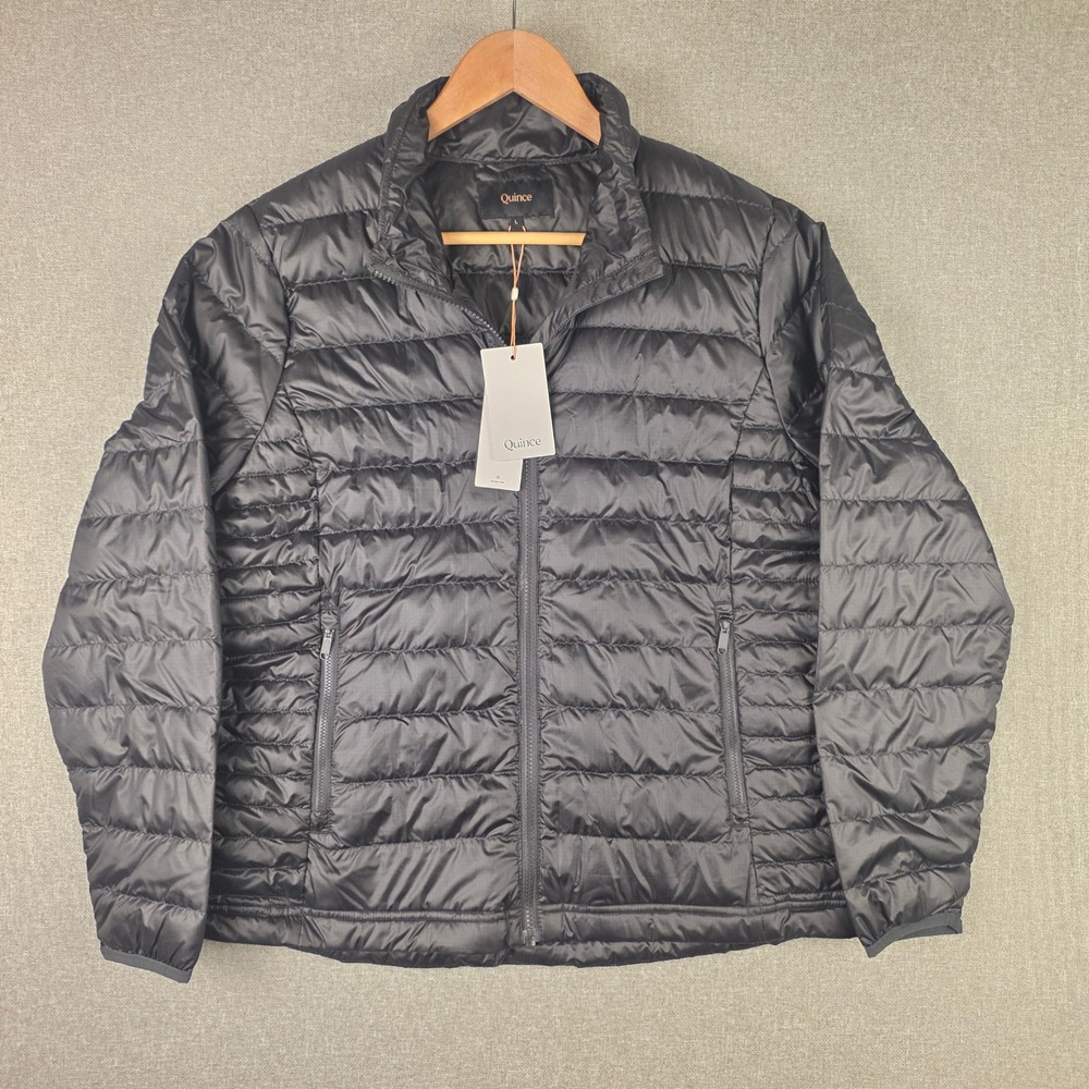Quince Mens Old Money Responsible Down Puffer Jacket Black 700 Fill Power Size L